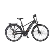 KTM MACINA FUN A510 TRAPÉZ BLACK MATT (GREY+ORANGE) UNISEX ELEKTROMOS TEKKING KERÉKPÁR 2023