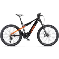 KTM MACINA LYCAN 771 FLAMING BLACK (SPACE ORANGE) 2023 FÉRFI ELEKTROMOS ÖSSZTELESZKÓPOS MTB KERÉKPÁR XL