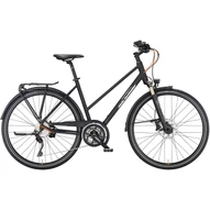 KTM LIFE 1964 TRAPÉZ BLACK MATT (CHROME + CHROME ORANGE) 2023 NŐI TREKKING KERÉKPÁR
