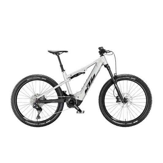 KTM MACINA LYCAN 772 Di2  L/48 Összteleszkópos elektromos  MTB kerékpár STARLIGHT SILVER+MATT BLACK színben