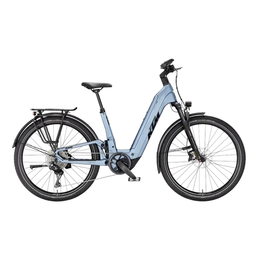 KTM MACINA STYLE FS PRIME Di2  US 56 Unisex elektromos összteleszkópos MTB kerékpár STEEL BLUE MATT színben