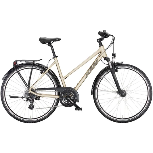 KTM LIFE JOY TRAPÉZ CHAMPAGNE MATT (GREY+OAK) 2023 NŐI TREKKING KERÉKPÁR