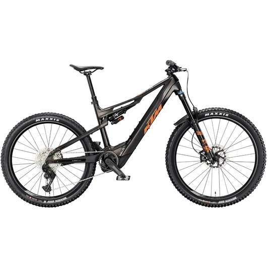 KTM  MACINA KAPOHO MASTER MARS BLACK MATT (ORANGE) FÉRFI ELEKTROMOS ÖSSZTELESZKÓPOS MTB KERÉKPÁR 2025 - M/43CM
