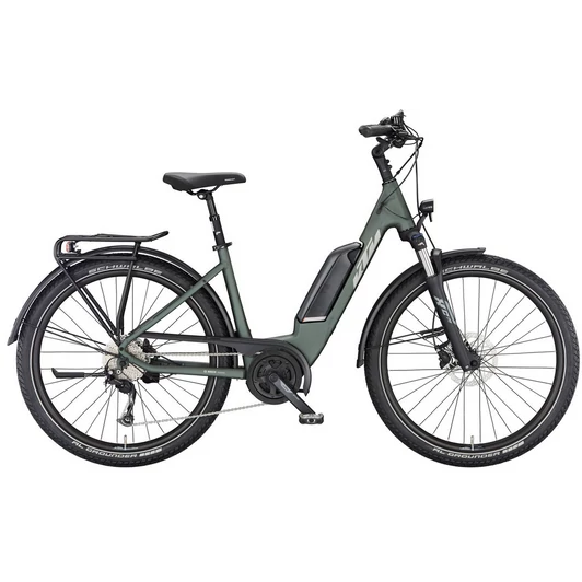 KTM MACINA GRAN P510 MOSS GREY MATT EASY ENTRY 2023 UNISEX ELEKTROMOS TREKKING KERÉKPÁR
