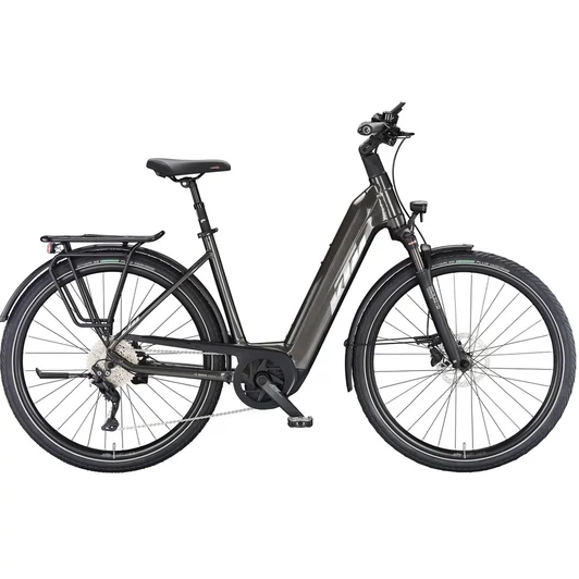 KTM MACINA STYLE 740 MACHINE GREY(SILVER+BLUE) EASY ENTRY 2023 UNISEX ELEKTROMOS TREKKING KERÉKPÁR